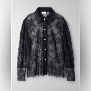 Aritzia Le Fou Wilfred Lace Shirt - Black